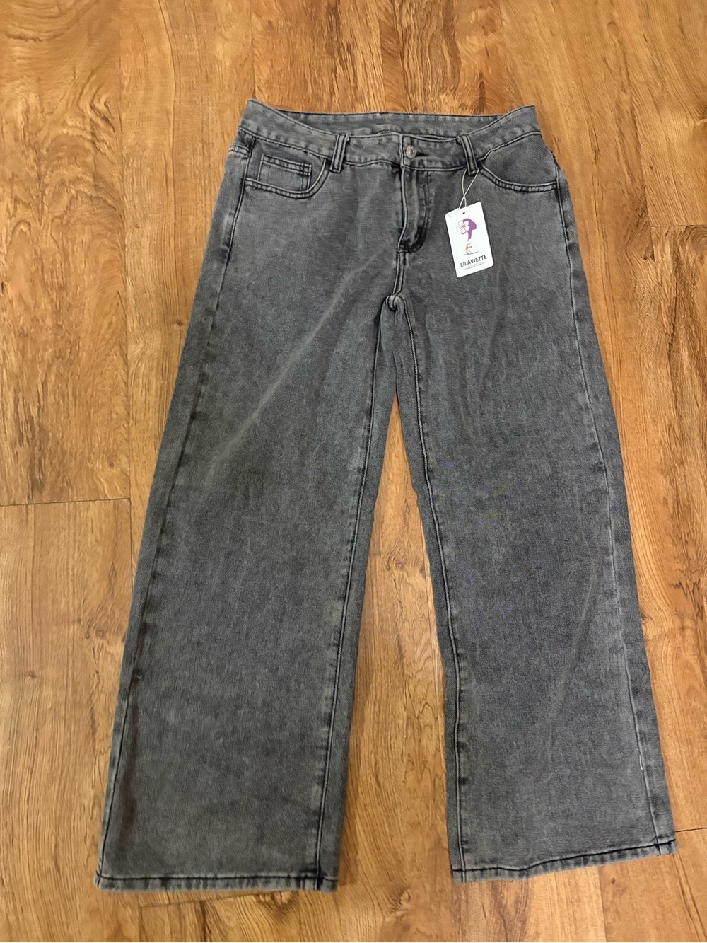 Brand new Denim low rise Wide-Leg Gray Jeans